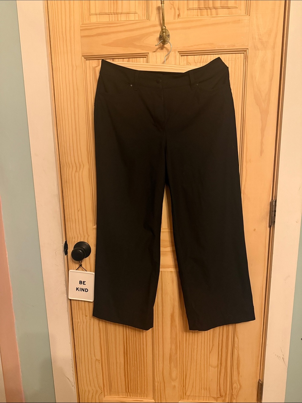 lululemon athletica Black Cropped Wide-Leg Pants